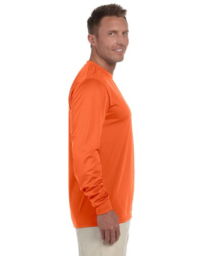 Augusta Sportswear Wicking Long Sleeve Sun Protection Athletic Shirt for Running, Hiking, Fishing, and Outdoor Activities, Orange, 3XL