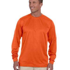 Augusta Sportswear Wicking Long Sleeve Sun Protection Athletic Shirt for Running, Hiking, Fishing, and Outdoor Activities, Orange, 3XL