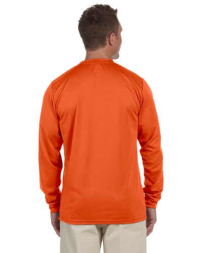 Augusta Sportswear Wicking Long Sleeve Sun Protection Athletic Shirt for Running, Hiking, Fishing, and Outdoor Activities, Orange, 3XL