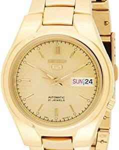 SEIKO Men's SNK610 5 Automatic Gold Dial Gold-Tone Stainless Steel Watch