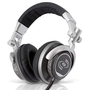pyle-pro over ear professional dj headphones - pro wired active turbo headphone w/ padded ear cushions for extreme sound isolation, for audio listening and music streaming, studio /personal use phpdj1