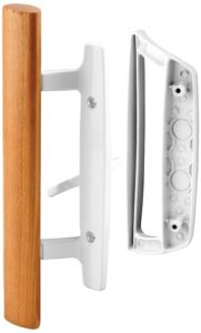 prime-line c 1204 sliding glass door handle set – replace old or damaged door handles quickly and easily – white diecast, mortise/hook style, fits 3-15/16 in. hole spacing (1 set)