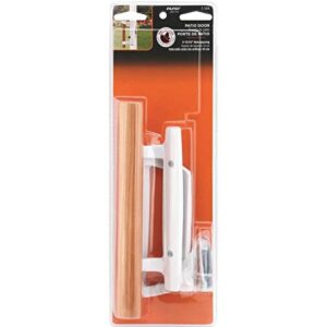 Prime-Line C 1204 Sliding Glass Door Handle Set – Replace Old or Damaged Door Handles Quickly and Easily – White Diecast, Mortise/Hook Style, Fits 3-15/16 In. Hole Spacing (1 Set)