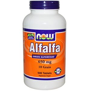 Now Foods Alfalfa 650 mg - 500 Tabs 2 Pack