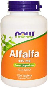 alfalfa, 650 mg, 250 tabs by now foods (pack of 3)