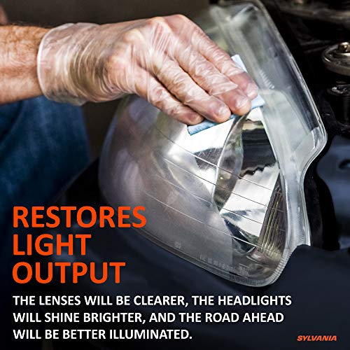 SYLVANIA - Headlight Restoration Kit - 3 Easy Steps to Restore Sun Damaged Headlights With Exclusive UV Block Clear Coat, Light Output and Beam Pattern Restored, Long Lasting Protection