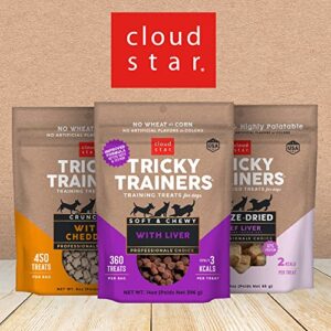 Cloud Star Tricky Trainers Soft & Chewy Dog Training Treats 14 oz Pouch, Cheddar Flavor, Low Calorie Behavior Aid with 360 treats