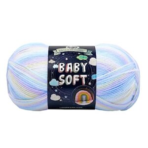 lion brand yarn (1 skein) babysoft baby yarn yarn, pastel print