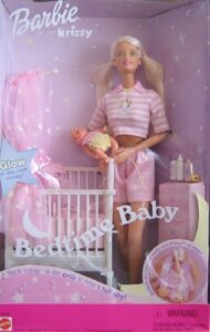 barbie and krissy bedtime baby with musical crib
