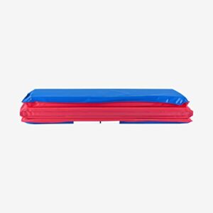kindermat, 5/8" thick with pillow section, 4-section rest mat, 45" x 19" x 5/8", red/blue, great for school, daycare, travel, and home, made in the usa