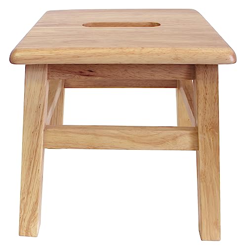 eHemco Solid Hardwood Step Stool for Adults and Kids, 12.25 Inches, Natural