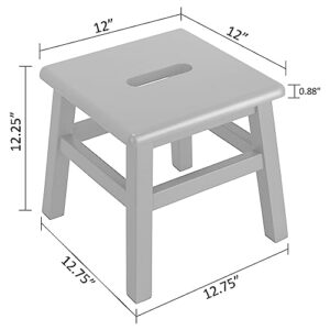 eHemco Solid Hardwood Step Stool for Adults and Kids, 12.25 Inches, Natural