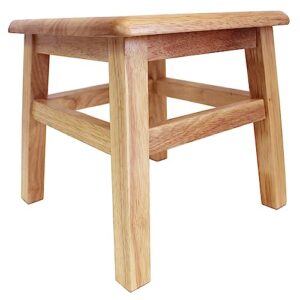 eHemco Solid Hardwood Step Stool for Adults and Kids, 12.25 Inches, Natural