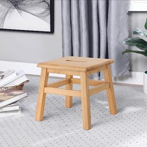 eHemco Solid Hardwood Step Stool for Adults and Kids, 12.25 Inches, Natural