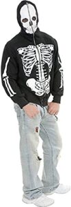 men's skeleton sweatshirt hoodie (small/black)