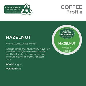 Green Mountain Coffee Roasters Hazelnut, Single-Serve Keurig K-Cup Pods, Flavored Light Roast Coffee, 24 Count