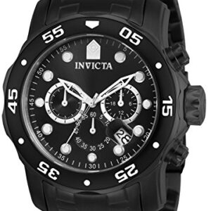 Invicta Men's 0076 Pro Diver Collection Chronograph Black Ion-Plated Stainless Steel Watch