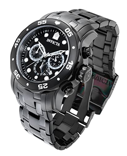 Invicta Men's 0076 Pro Diver Collection Chronograph Black Ion-Plated Stainless Steel Watch