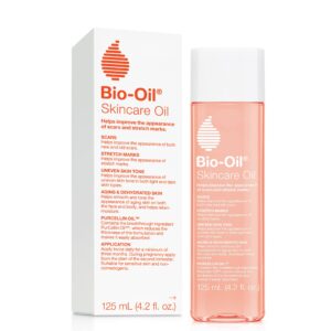 bio-oil skincare body oil, serum for scars and stretchmarks, face and body moisturizer dry skin, non-greasy, dermatologist recommended, non-comedogenic, for all skin types, with vitamin a, e, 4.2 oz