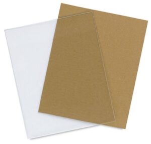 mcs glass and backing kit, smooth ground edge glass with corrugated backing board, for 8x10" photo.