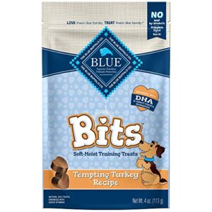 blue buffalo blue bits natural soft-moist training dog treats, turkey recipe 4-oz bag