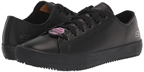 Skechers for Work Women's Gibson-Hardwood Slip-Resistant Sneaker, Black, 8.5 M US