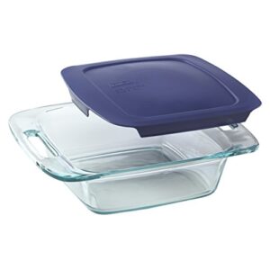 Pyrex Easy Grab 8-Piece Glass Baking Dish Set with Lids, Glass Food Storage Containers Set, 13x9-Inch, 8x8-Inch & 1-Cup Storage Containers, Non-Toxic, BPA-Free Lids, Bakeware Set