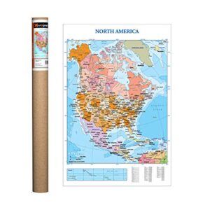 eurographics map of north america poster, 36 x 24 inch