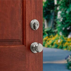 Kwikset Chelsea Single Cylinder Handleset w/Juno Knob featuring SmartKey in Satin Nickel - 98001-369