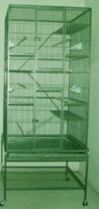 new extra large wrought iron 3 levels ferret chinchilla sugar glider cage 30"length x 18"depth x 72"height w/stand on wheelsgreen