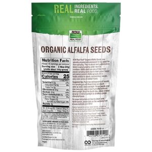 NOW Foods, Organic Alfalfa Seeds For Sprouting, Grown in the USA, Certified Non-GMO, 12-Ounce (Packaging May Vary)
