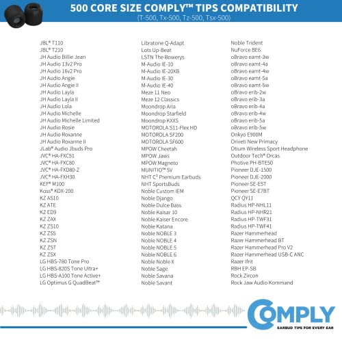 Comply T-500 Memory Foam Replacement Earbud Tips for KZ ZS10, ZSN, AS10, ZSX, Starfield, FH7, FIIO, MOONDROP and More Earphones (Small, 3 Pairs)