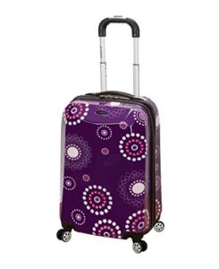 rockland vision hardside spinner wheel luggage, purple pearl, carry-on 20-inch
