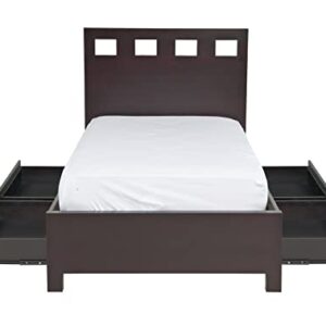 Modus Furniture Solid Wood 2-Side Storage Bed, California King, Riva - Espresso