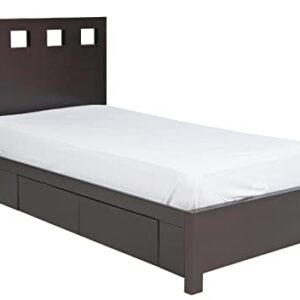 Modus Furniture Solid Wood 2-Side Storage Bed, California King, Riva - Espresso