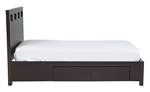 Modus Furniture Solid Wood 2-Side Storage Bed, California King, Riva - Espresso