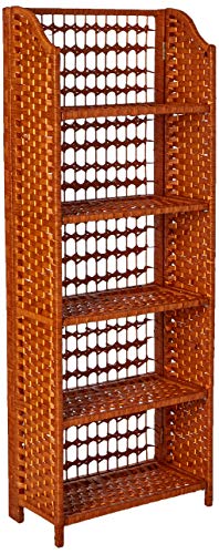 Oriental Furniture 53" Natural Fiber Shelving Unit - Honey