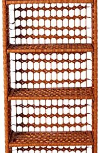 Oriental Furniture 53" Natural Fiber Shelving Unit - Honey