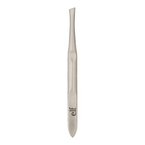 e.l.f., Slant Tweezer, Professional Quality Stainless Steel, Provides a Strong Grip, Removes Hairs Accurately, Shapes, Defines, Easy To Use, Ergonomically-Designed