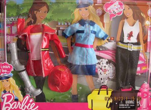 Barbie I Can Be Career Fashions: Fireman & Police Officer Outfits & Accessories (2010)