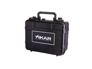 xikar cigar travel carrying case, holds 40 cigars, includes humidifier, watertight, crushproof, model 250xi, black
