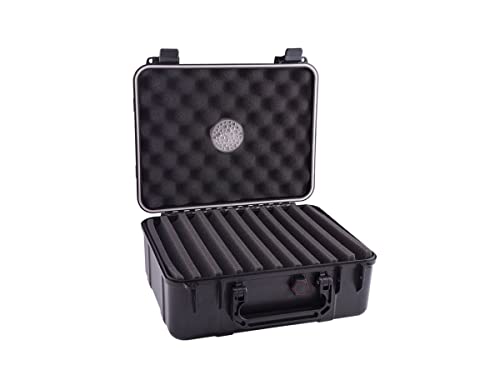 Xikar Cigar Travel Carrying Case, Holds 40 Cigars, Includes Humidifier, Watertight, Crushproof, Model 250Xi, Black