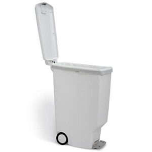 simplehuman 40 Liter / 10.6 Gallon Slim Kitchen Step Trash Can With Secure Slide Lock, White Plastic