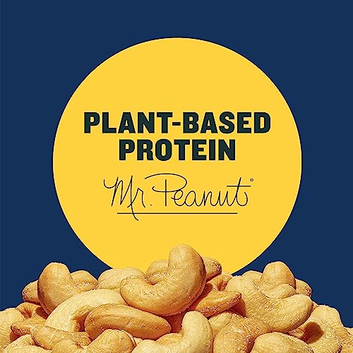 PLANTERS Deluxe Salted Whole Cashews, Party Snacks, Plant-Based Protein 18.25oz (1 Cannister)