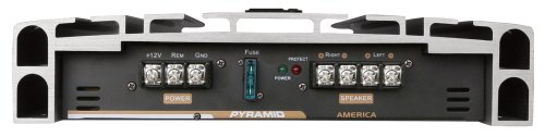 Pyramid 2 Channel Car Stereo Amplifier - 2000W High Power 2-Channel Bridgeable Audio Sound Auto Small Speaker Amp Box w/MOSFET, Crossover, Bass Boost Control, Silver Plated RCA Input Output PB918