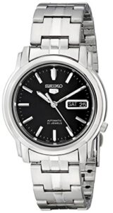 seiko men's snkk71 seiko 5 automatic stainless steel watch with black dial