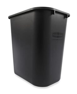 rubbermaid commercial products 28qt/7 gal wastebasket trash container, for home/office/under desk, black (fg295600bla)
