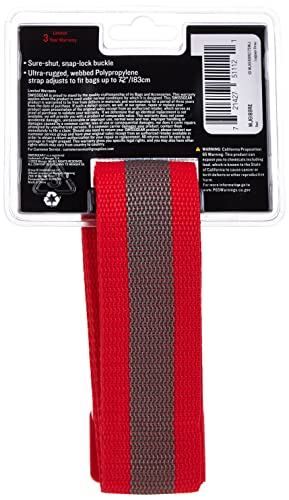 SwissGear Adjustable Luggage Strap with Snap-Lock Buckle - Fits Bags up to 72-Inches, One Size, Red