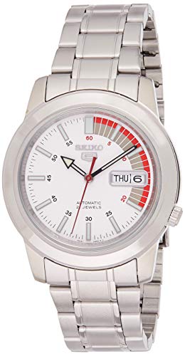 SEIKO Men's SNKK25 5 Stainless Steel White Dial Watch