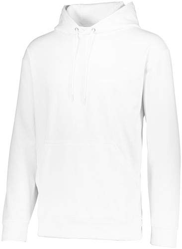 Augusta Sportswear Unisex-Adult Wicking Fleece Hooded Sweatshirt, White, Large